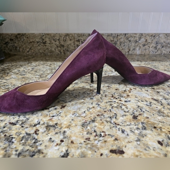 Diane Von Furstenberg Lille D'Orsay Suede Pumps Purple Size 7 - Picture 4 of 7